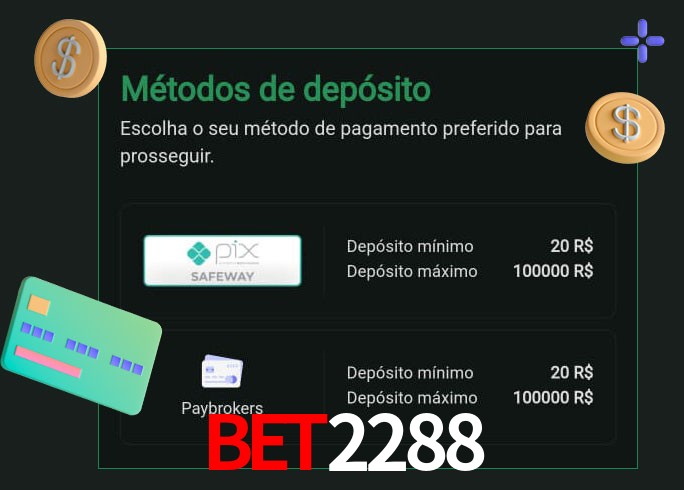 O cassino BET2288 oferece uma grande variedade de métodos de pagamento